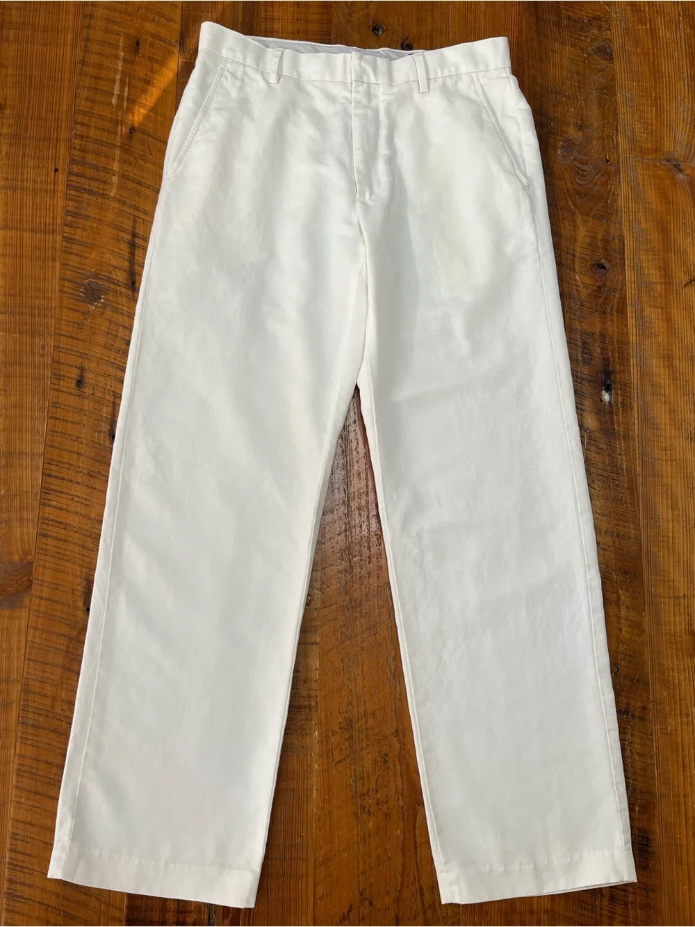 Banana Republic Cream Linen Blend Chinos